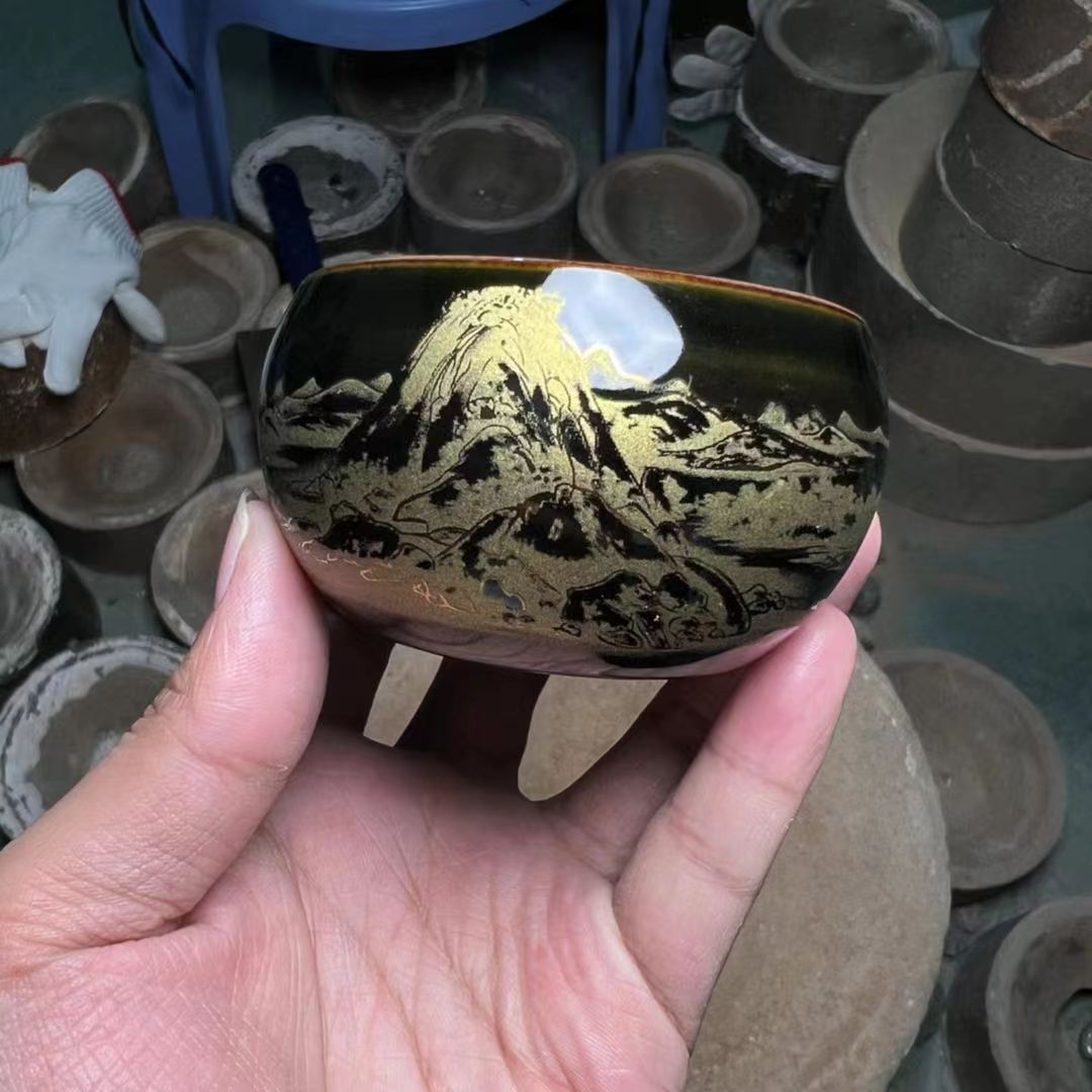 Golden Leaf Jianzhan Tenmoku Teacup